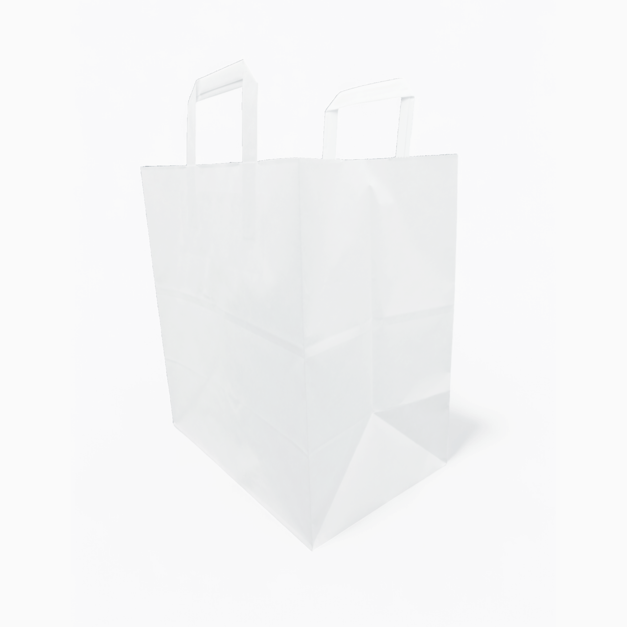 Sac kraft blanc 32+16x35 cm avec poignées plates